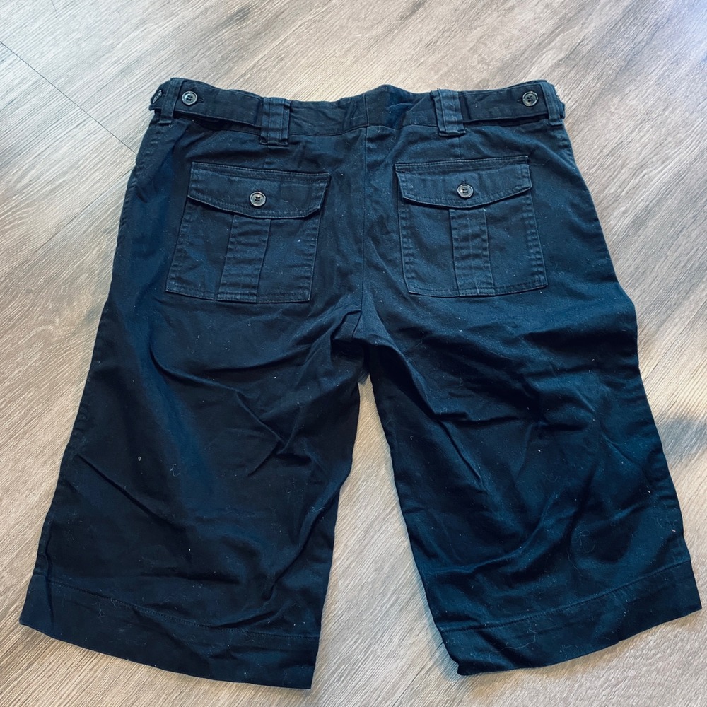 Y2K The Limited Drew Fit Black Bermuda Shorts Womens 8 Utility Pockets Stretch